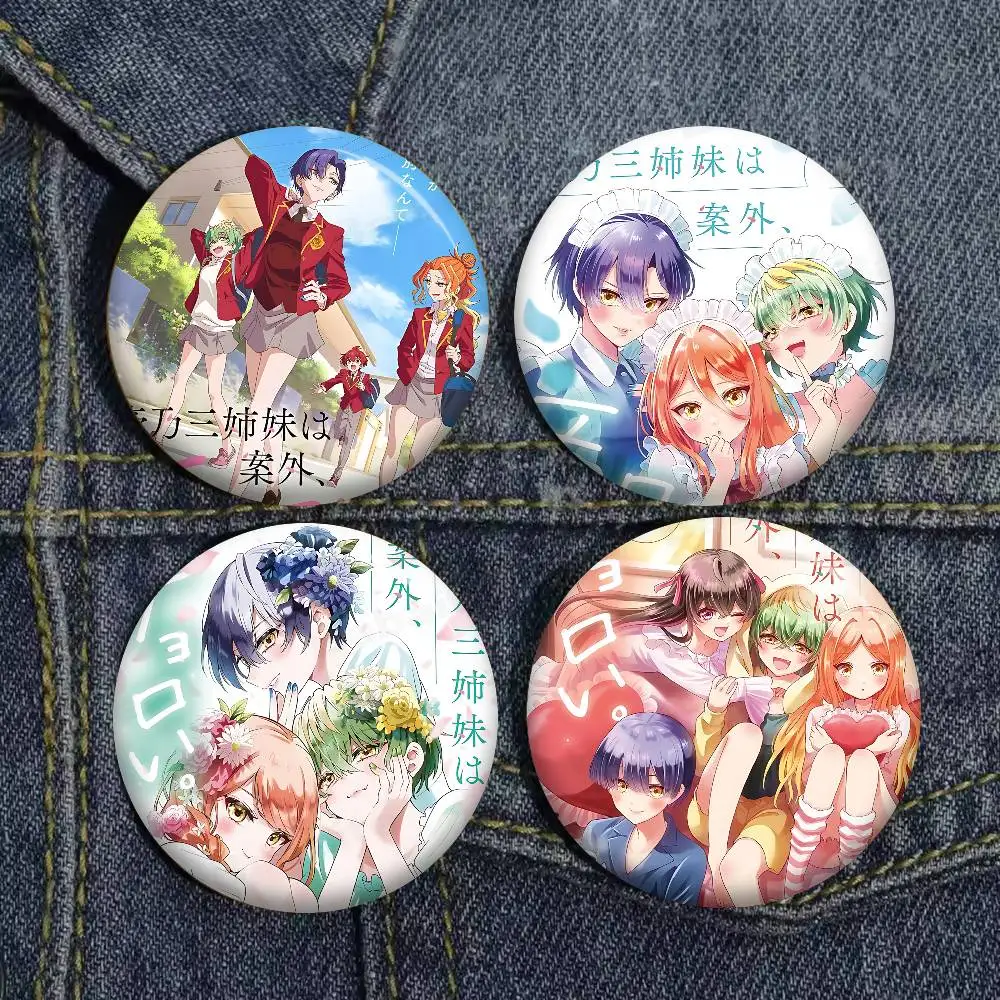 Popular Dealing With Mikadono Sisters Is A Breeze Anime Creative Pins Funny Smiley Faces Round Snap-in Brooch Jewelry Gifts