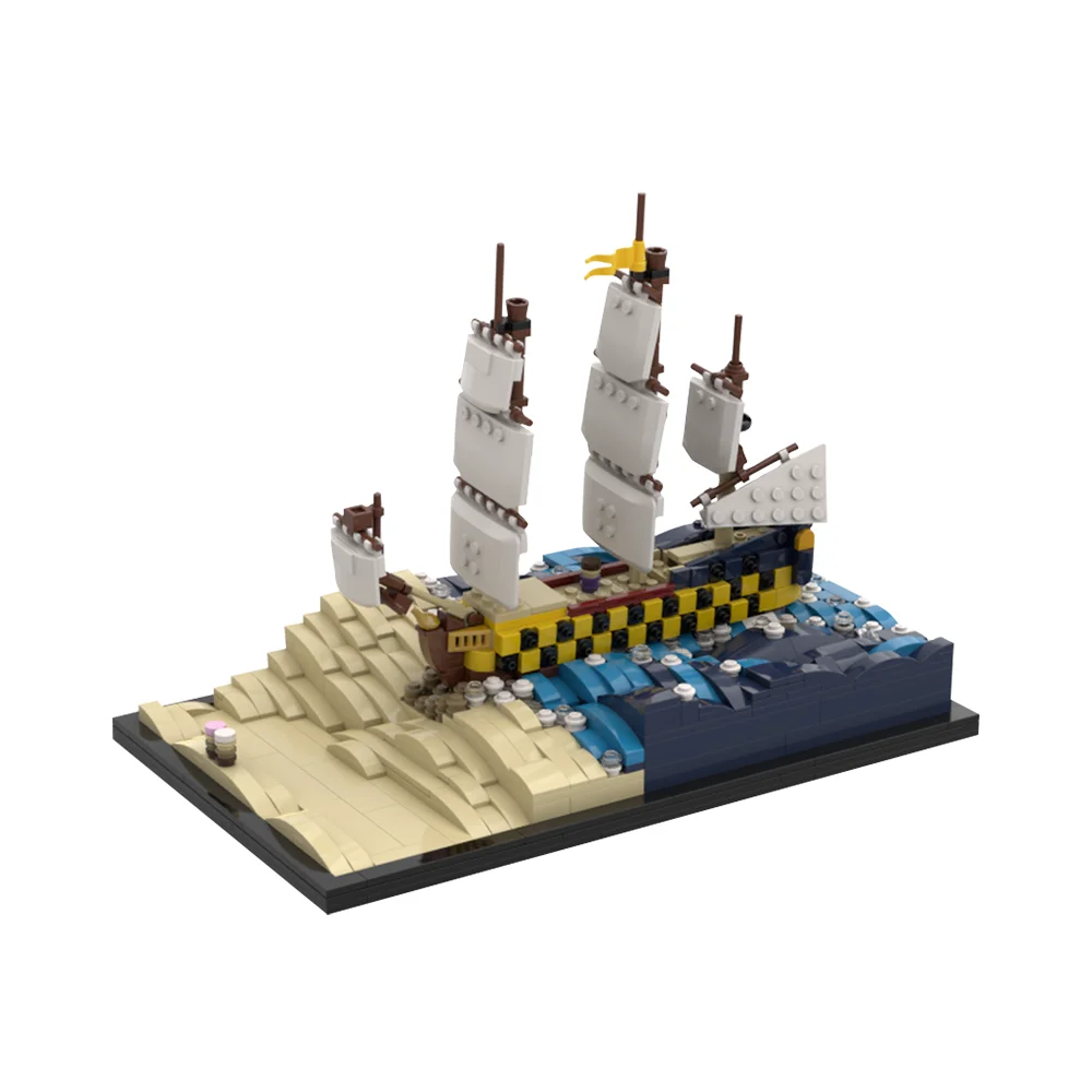 MOC The Unicorn Breaches Through The Dunes Building Blocks Model Pirate Ship Adventures Bricks Assemble Toys Kids Birthday Gifts