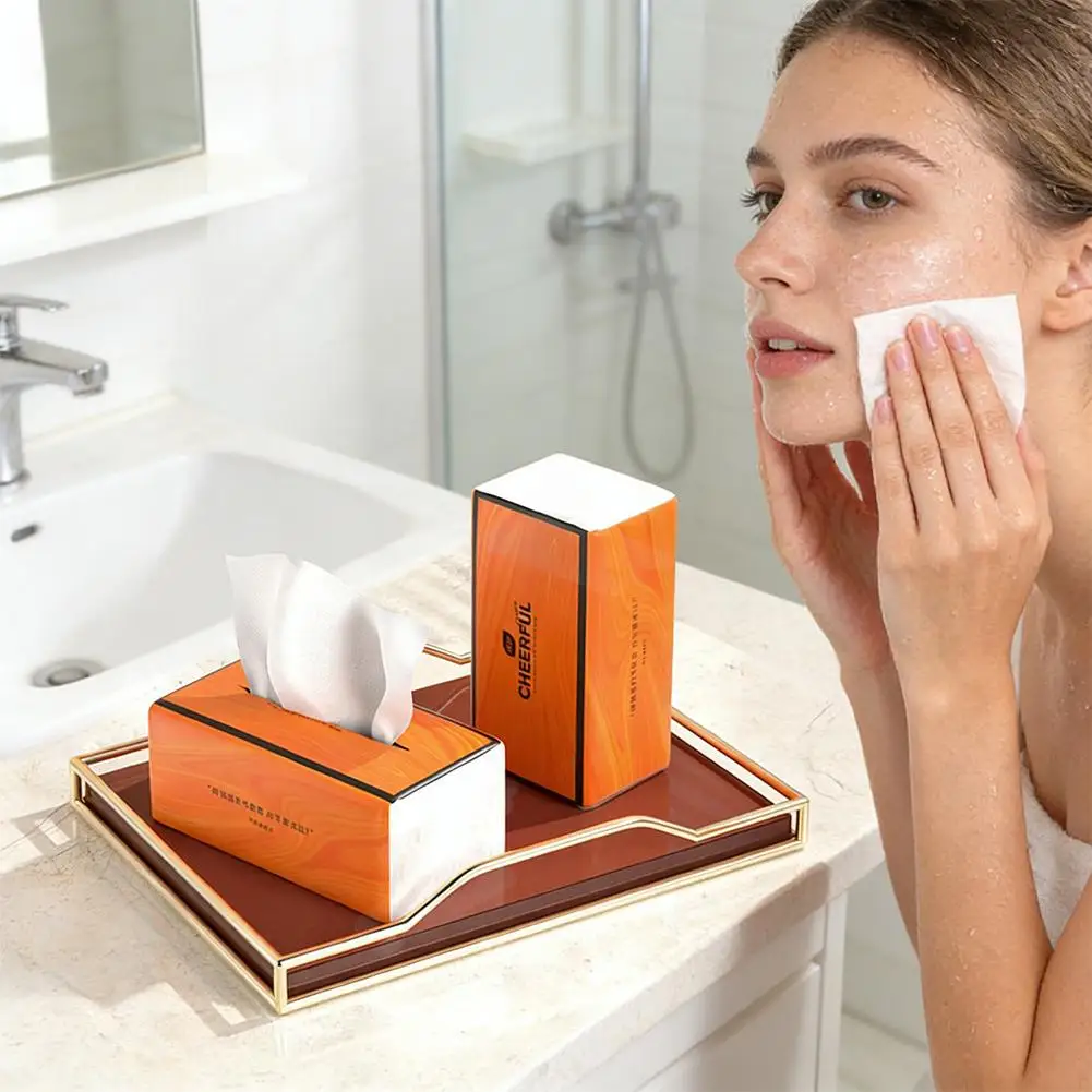 12 عبوة مناديل مبللة للوجه مكونة من 4 طبقات من الورق السميك عالي الامتصاص ومقاوم للتمزق ومناديل ورقية للوجه لب الخشب عالي النقاء #5