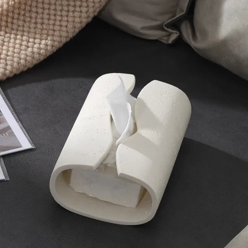 Travertin Tissue Box Wohnzimmer Luxus Desktop Tissue Box Hotel Home Seidenpapier Halter Wabi-sabi Stil