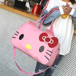 Hello Kittys Cartoon Travel Bag Sanrios Kawaii Kt Cat Printing Water Proof High Capacity Wear-Resistant Portable Sports Bag Gift