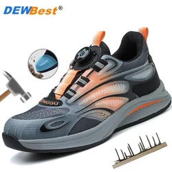 Spring and Autumn Rotating Button Safety Shoes Anti smashing and Anti piercing Work Shoes Anti odor Men's New Style