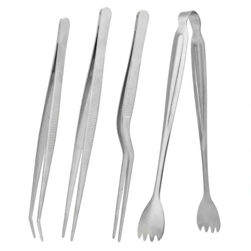 Seedling Transplant Tong 3Pcs Tweezers Set Stainless Steel Long Thin Seedling Starter Seedling Transplanting Pliers Garden 87HA
