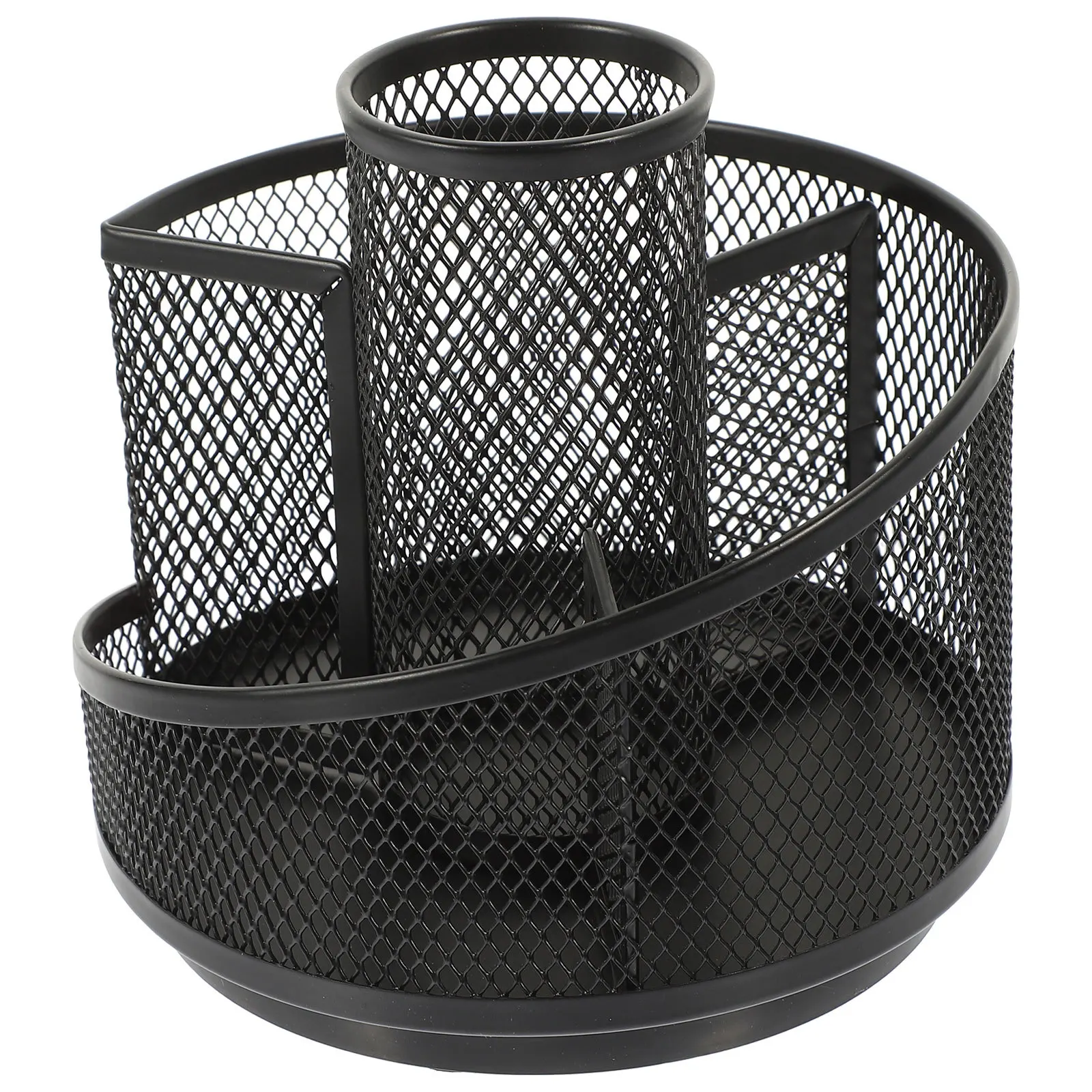 

Iron Rotating Pencil Holder Desktop Organizer for Office School Home Use Holds Pens Pencils Rulers Small Items Wear-Resistant