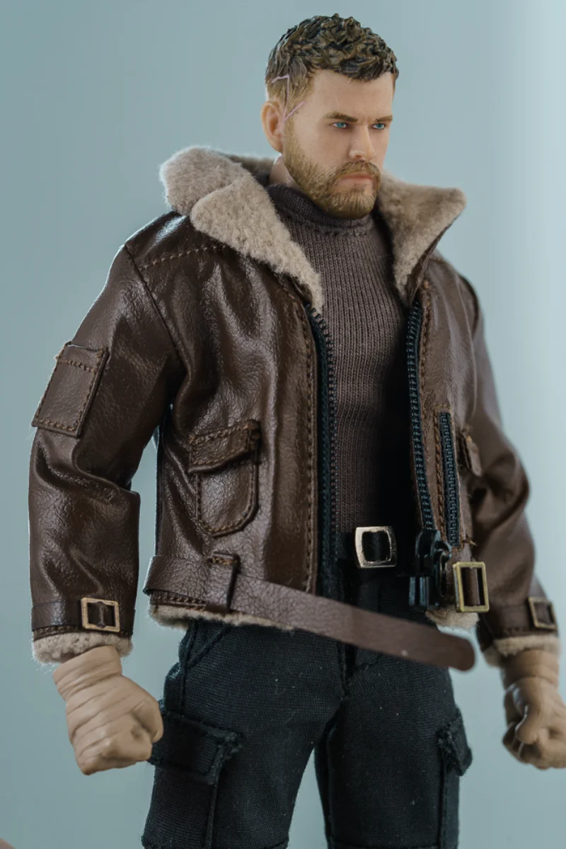 1/12 Soldier Brown Leather Jacket Model for 6 '' Romankey Ant