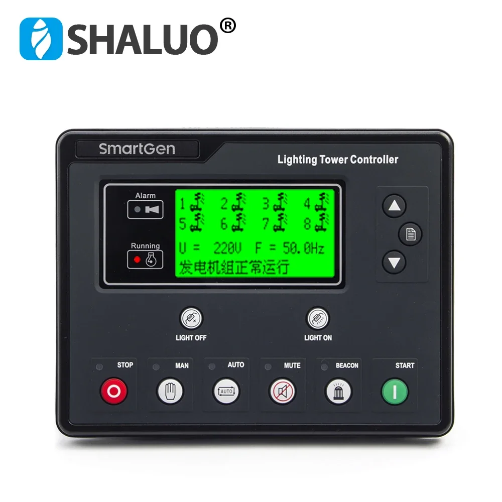 2026 hot sale Smartgen ALC704 ALC708 Single Light Tower Controller Timing Remote Start Stop  Control Panel for AC DC Ligh