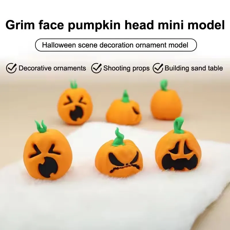 

Halloween Pumpkin Ghost Mini Statue:Compact Figurine for Desk Decor, Dollhouse Micro Landscape – Perfect Car Ornament