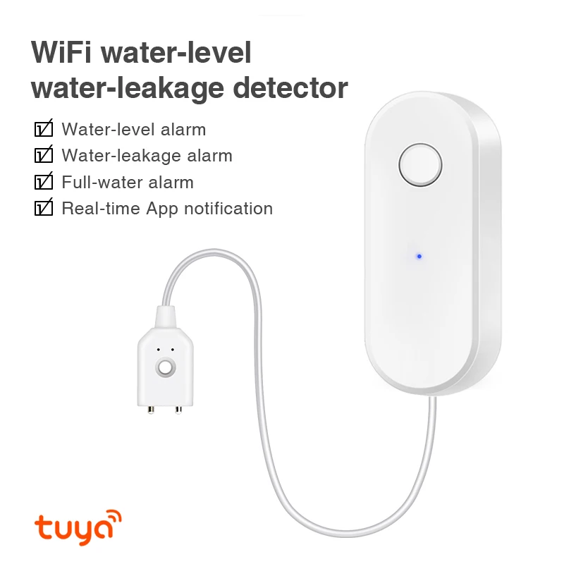 Tuya WiFi Smart Water Leak Sensor Liquid Leakage Alarm Overflow Level Detector Flood Protection SmartLife APP