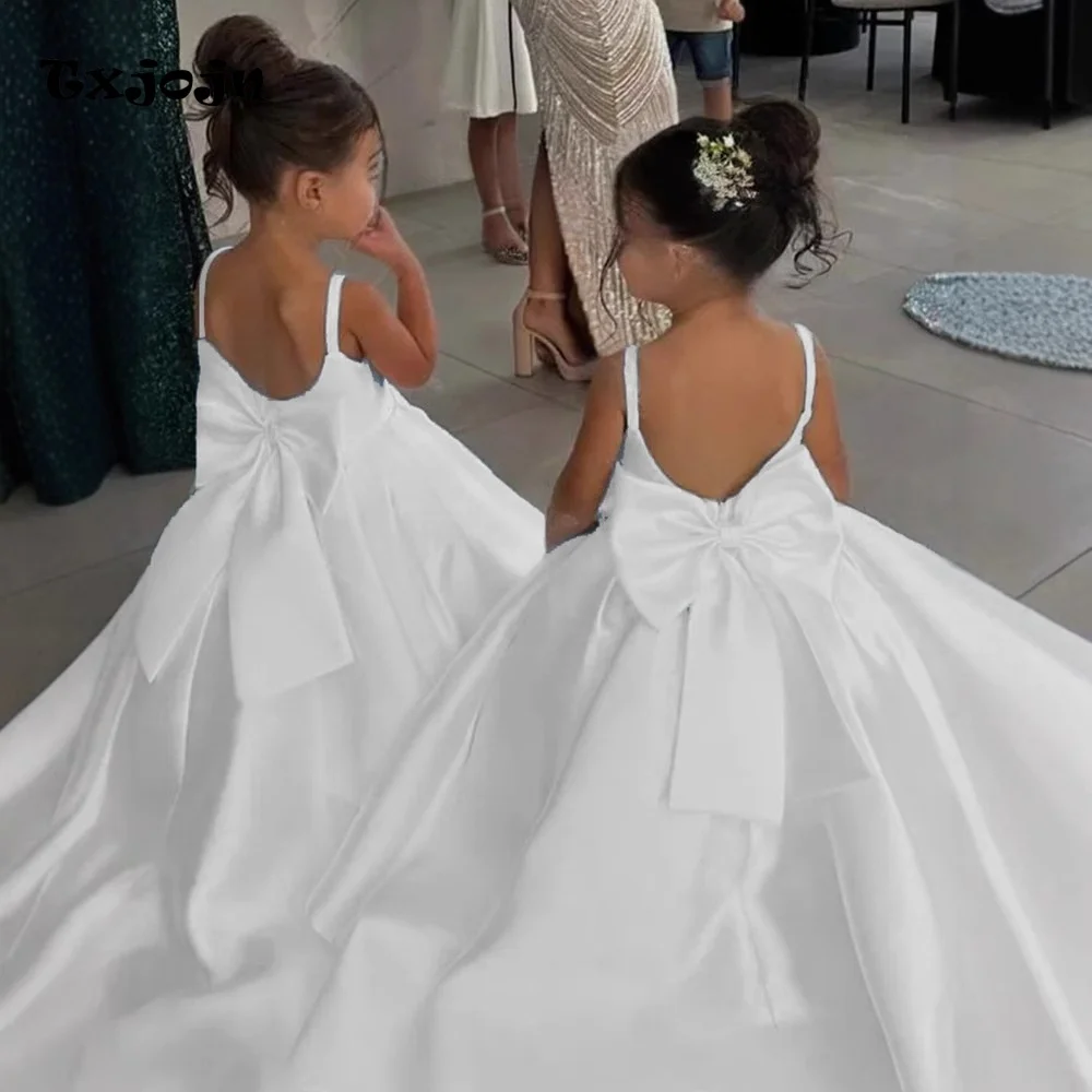 Elegant Flower Girl Dress 1-14 Years Old Girl's Princess Dress Satin Bow Birthday Dress Wedding Dress Show Dress Tutu Dress