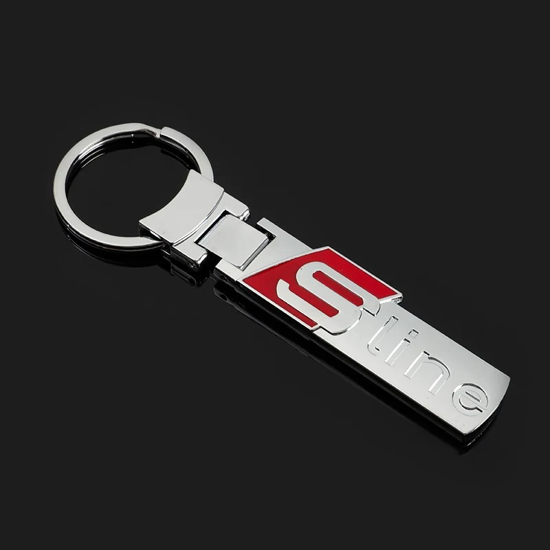 Zinc Alloy S Line Badge Keychain Car Emblem Keyring Key Holder For Audi A7 A3 A4 A6 A5 Q5 A1 Q7 Q3 Q4 TT SQ5 RSQ3 RSQ8 S3 S4 RS5