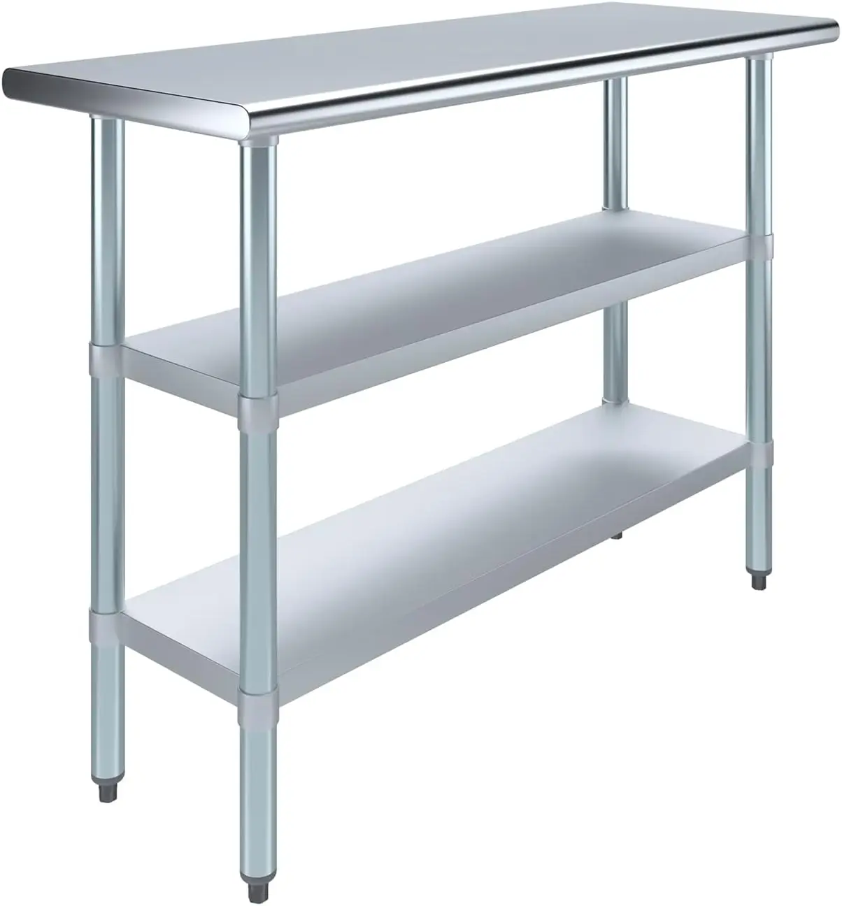 Stainless Steel Work Table with 2 Shelves | NSF | Metal Utility Table (48