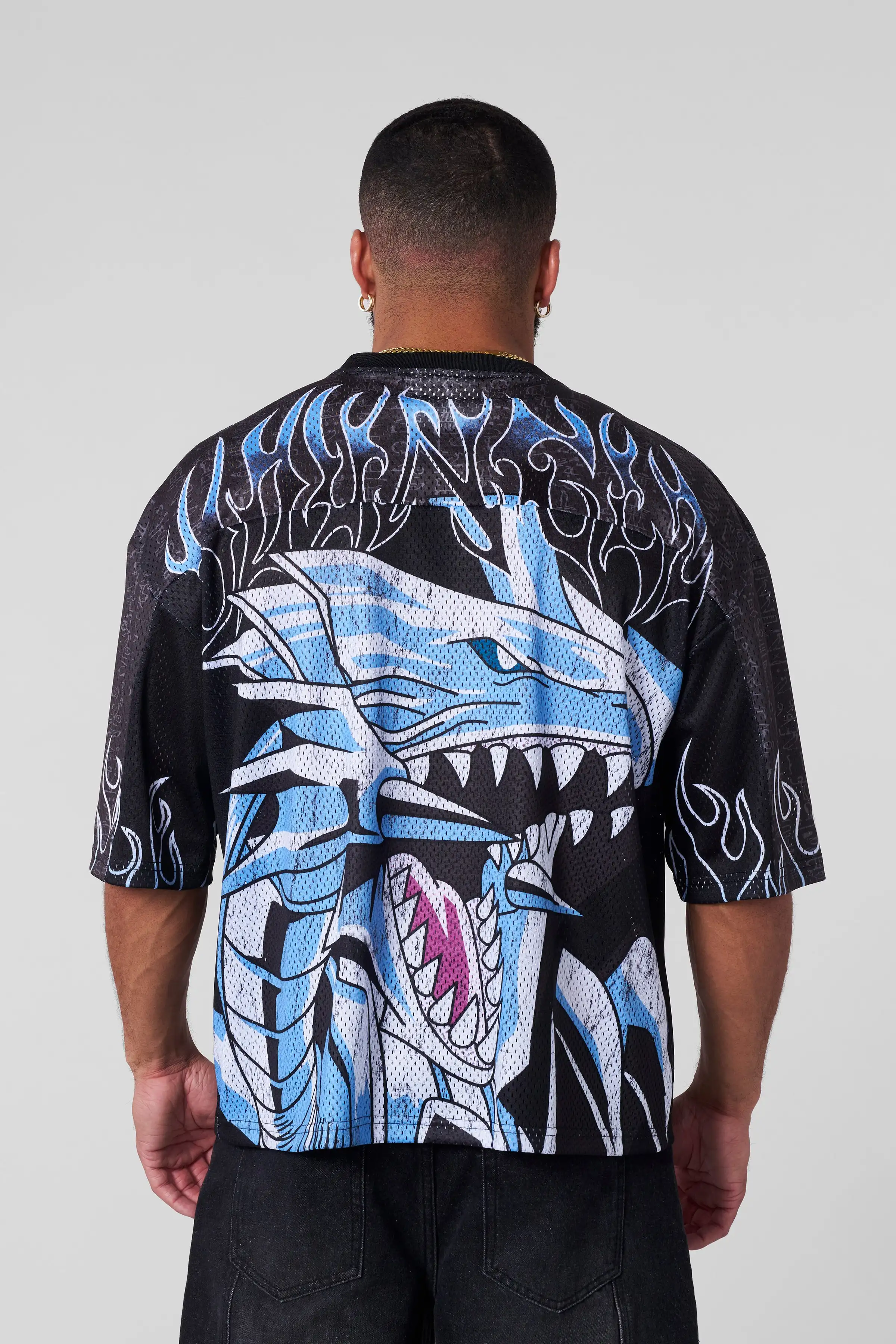 YA Trendy Brand oversized t-shirt Street leisure quick drying Breathable Large Mesh shirt animation graphic tee Short Sleeve top image 6