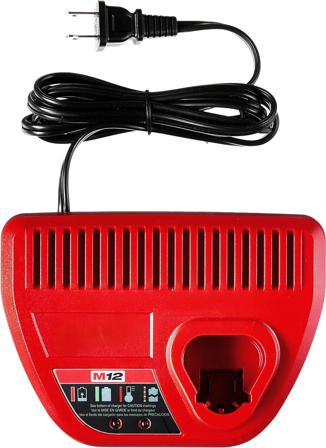 Milwaukee Genuine OEM 48-59-2401 M12 Lithium Ion 12 Volt Battery Charger w/LED Indicating, Red