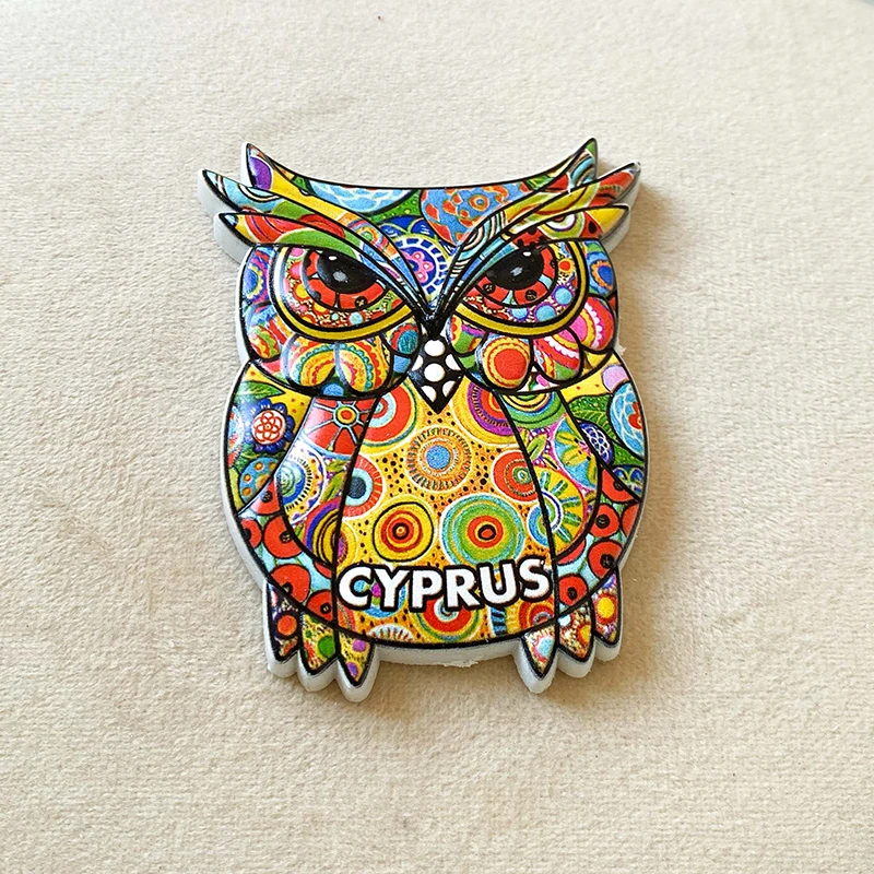 Owl Fridge Stickers Cyprus Mediterranean 3d stereo home decor gifts around the world