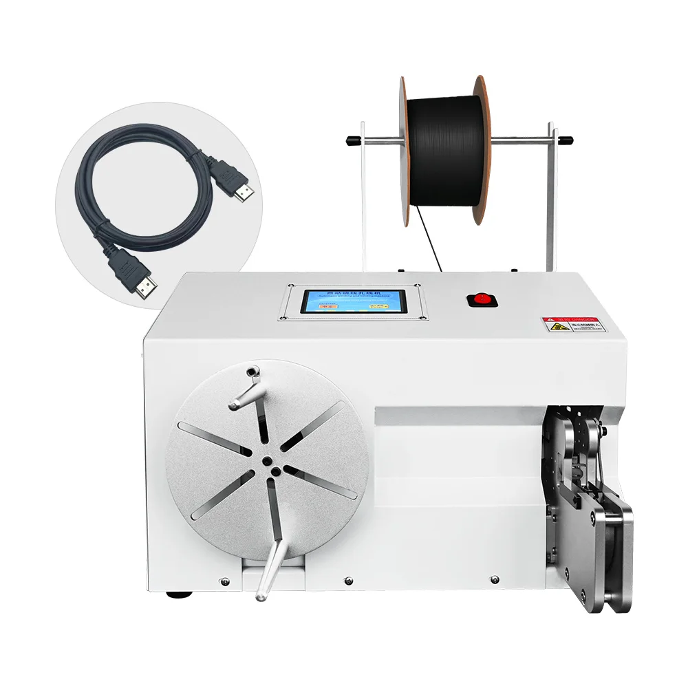 High Speed Automatic Cable Harness Wrap Tape Winding Machine Electronic Wire Touch Screen Single Tie Cable Winding Machine