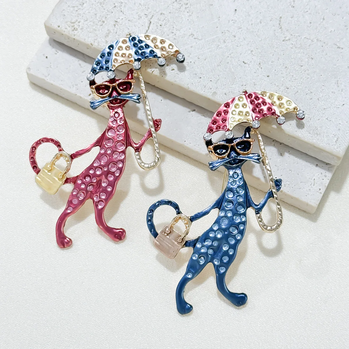 Cute Enamel Cat Brooches for Women Unisex Animal Combo Pins Office Party Casual Accessories Gifts