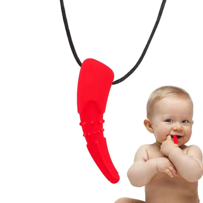 Baby Silicone Shark Chew Pendant Children's Teether Necklace Babi Teething Toy Pendant For Autistic Chewable Gift