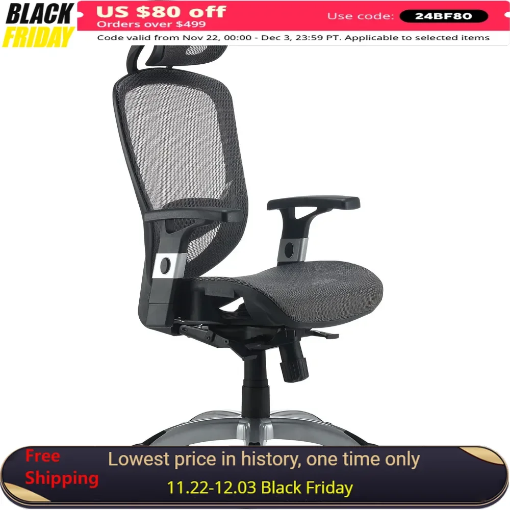 

Office Chair, Set of 2, Adjustable Armrests and Seat Height, Ergonomic,Adjustable Lumbar Support Fit,5-Star Base,Mesh Task Chair