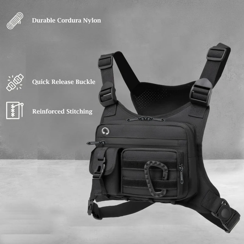 Outdoor Chest Bag For Men and Women, Tactical Vest For Running, Cycling, EDC Chest Pack Rig For Sports and Workouts view 5