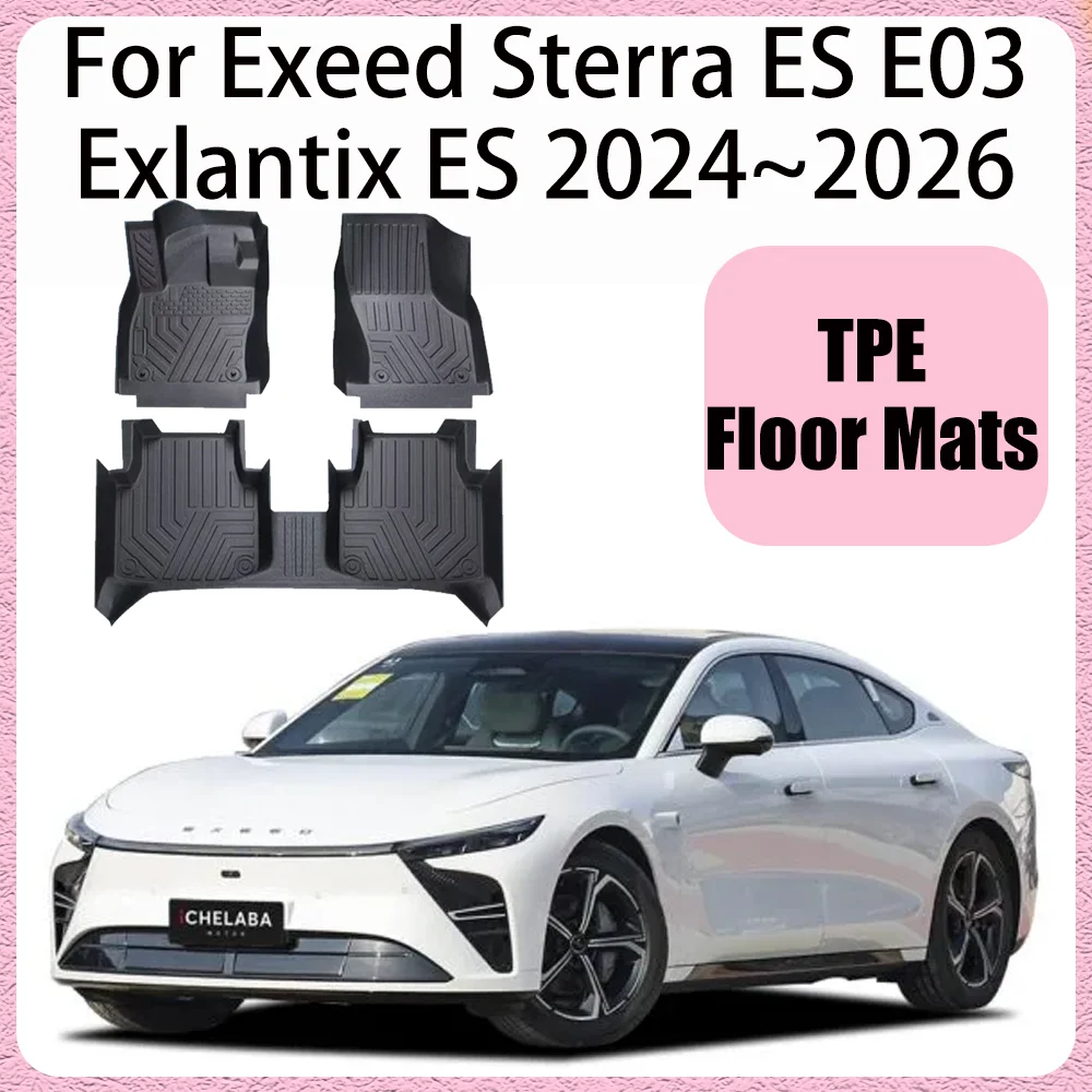 

Для Exeed Sterra ES Exlantix ES E03 2024 ~ 2026 2025 LHD автомобильные коврики из ТПЭ водонепроницаемые ковры защита аксессуары для интерьера