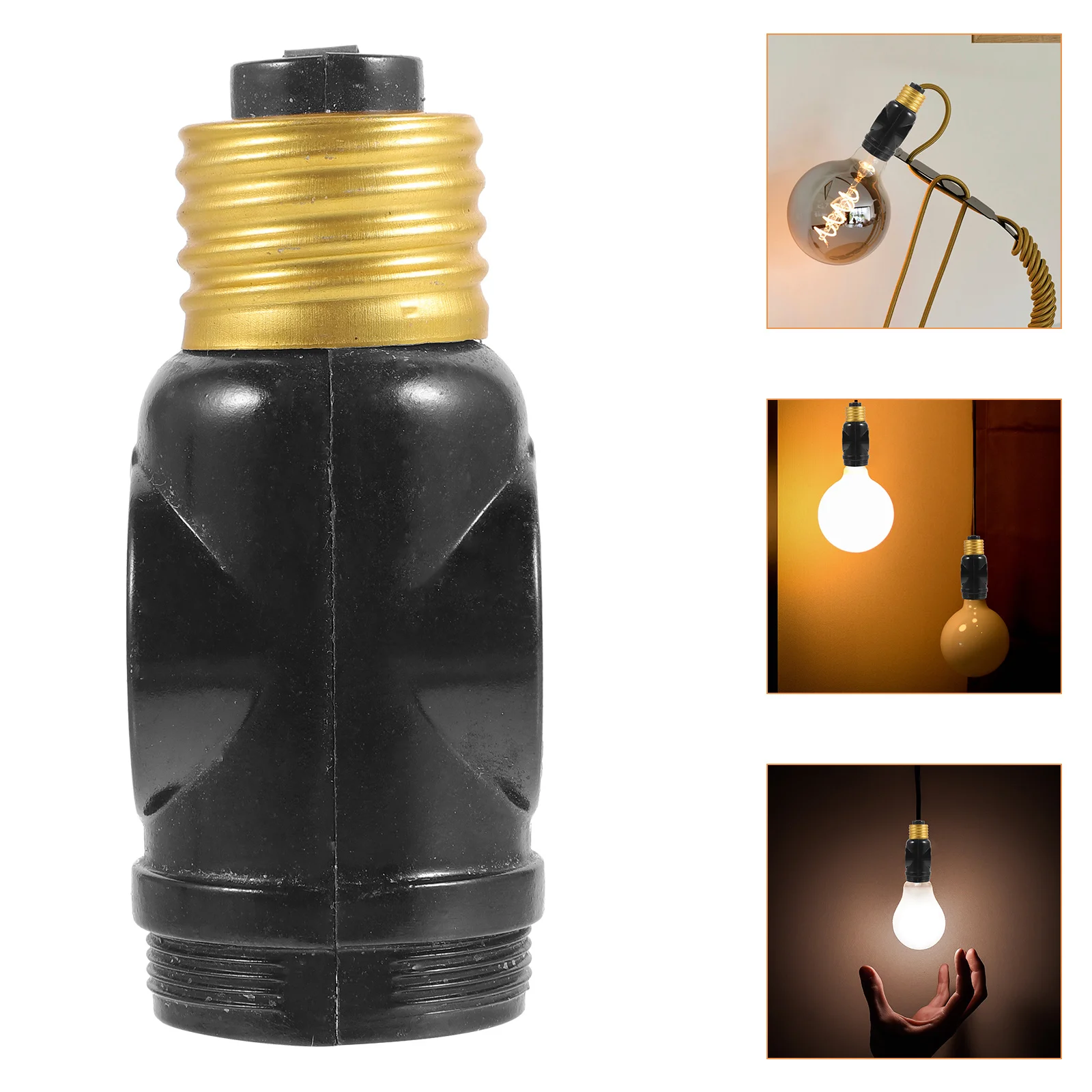 

2Pcs E26 Lamp Bases Adapter Bakelite Screw Socket Pull Chain Two Outlet Light Holder Indoor Garage Utility Room Replacement