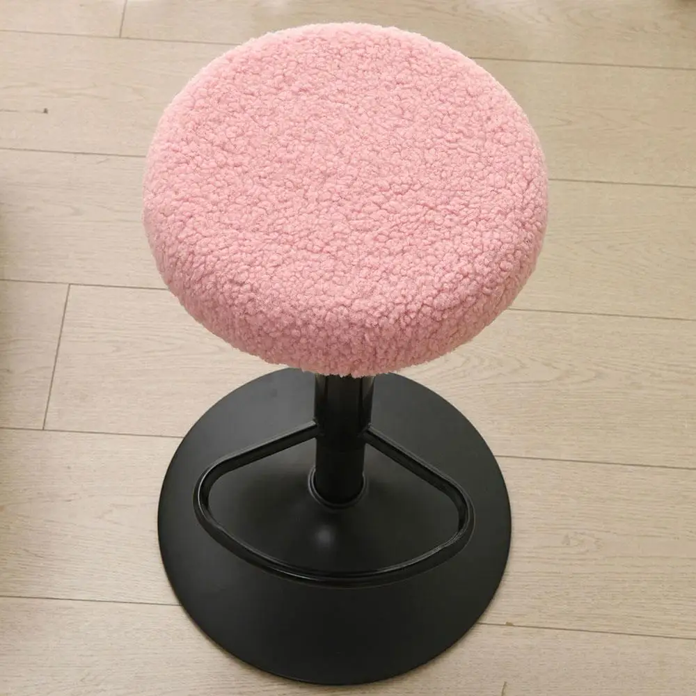 

Teddy Velvet Round Stool Cover Thickened Plush Seat Slipcover Round Stool Cover Rotating Chair Case for Restaurant for Bar Chair