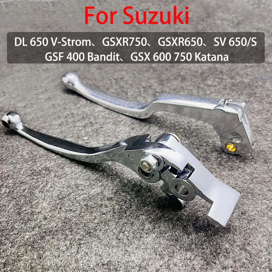 Aluminiowa dźwignia sprzęgła hamulca motocykla chromowane części kierownicy dla Suzuki DL 650 v-Strom GSXR750 GSX 600/750 KATANA GSF400 BANDIT
