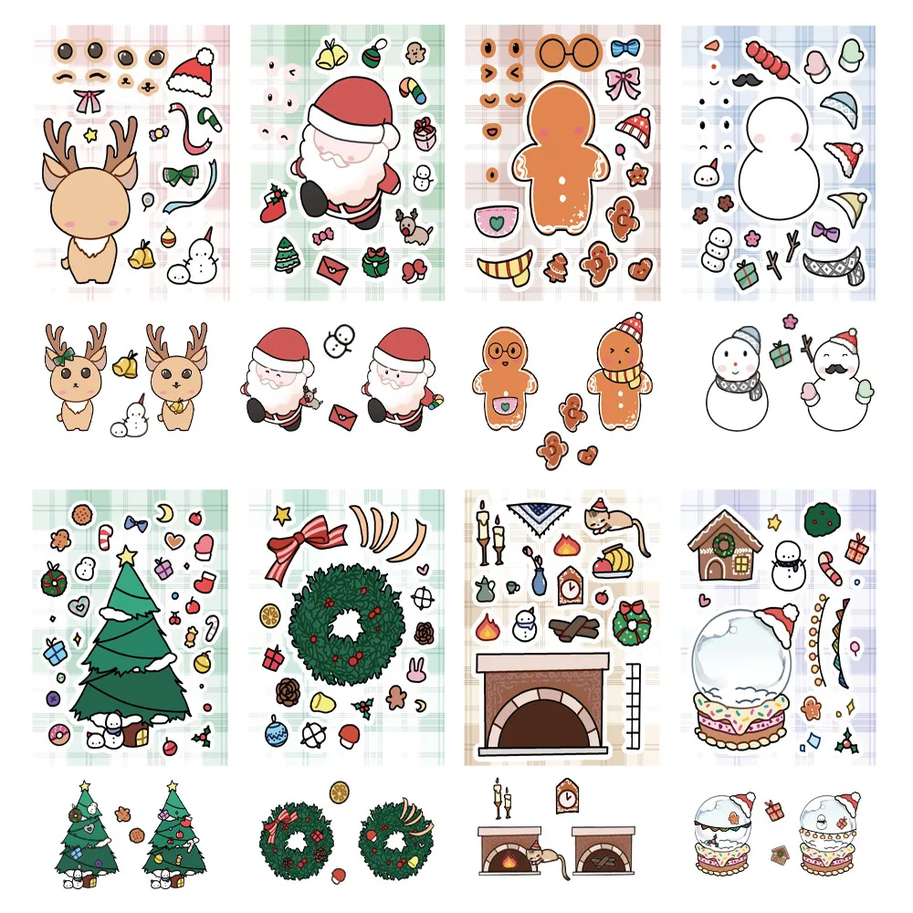 

8 Pieces Christmas Themed Stickers - Festive Decals for Handbooks, Phone Cases & Mugs LanLanStickersWorld Store