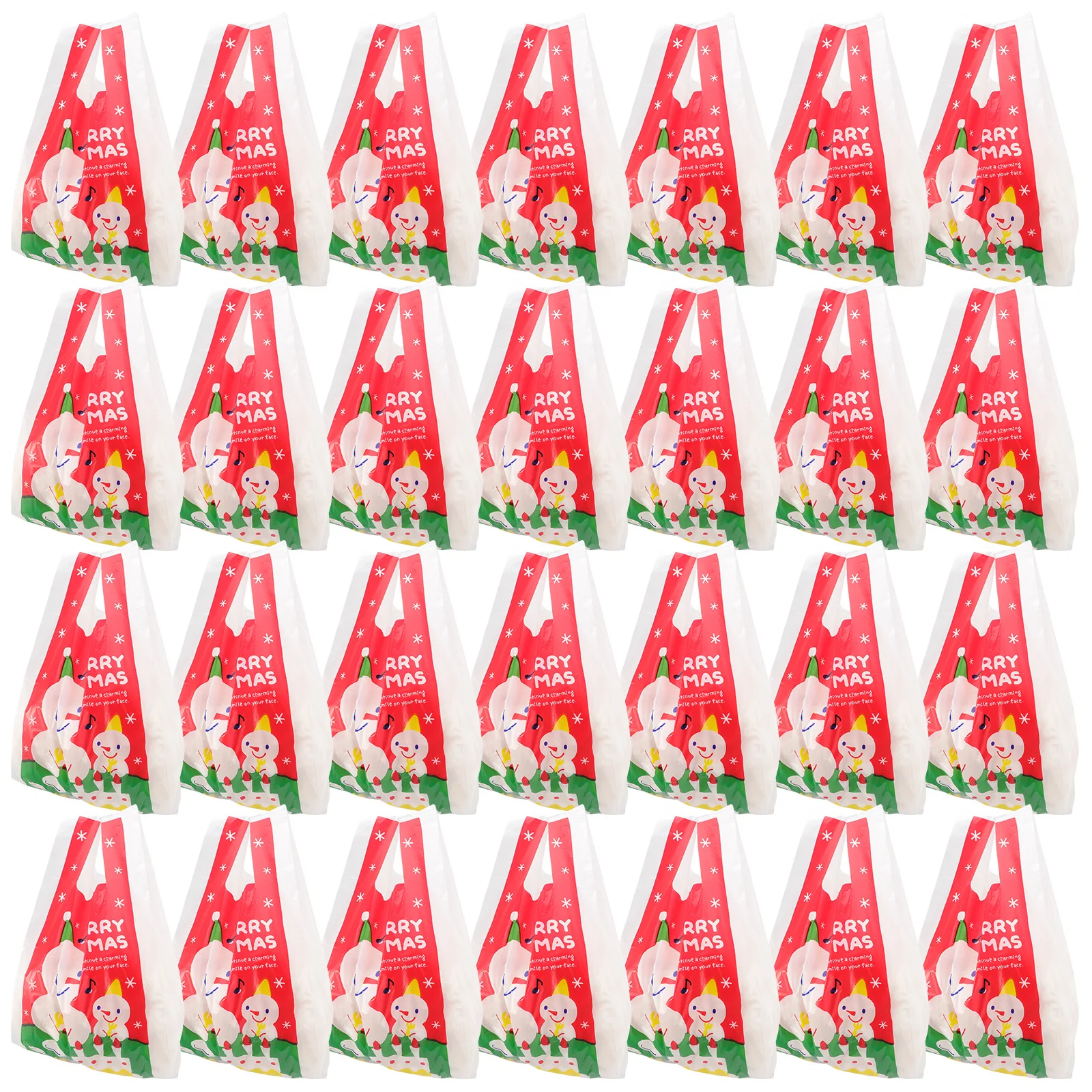 

50 Pcs Gift Plastic Candy Wrapping Christmas Decorations Storage Treat Snowman Gift Wrapping Bags Bags Party Supplies
