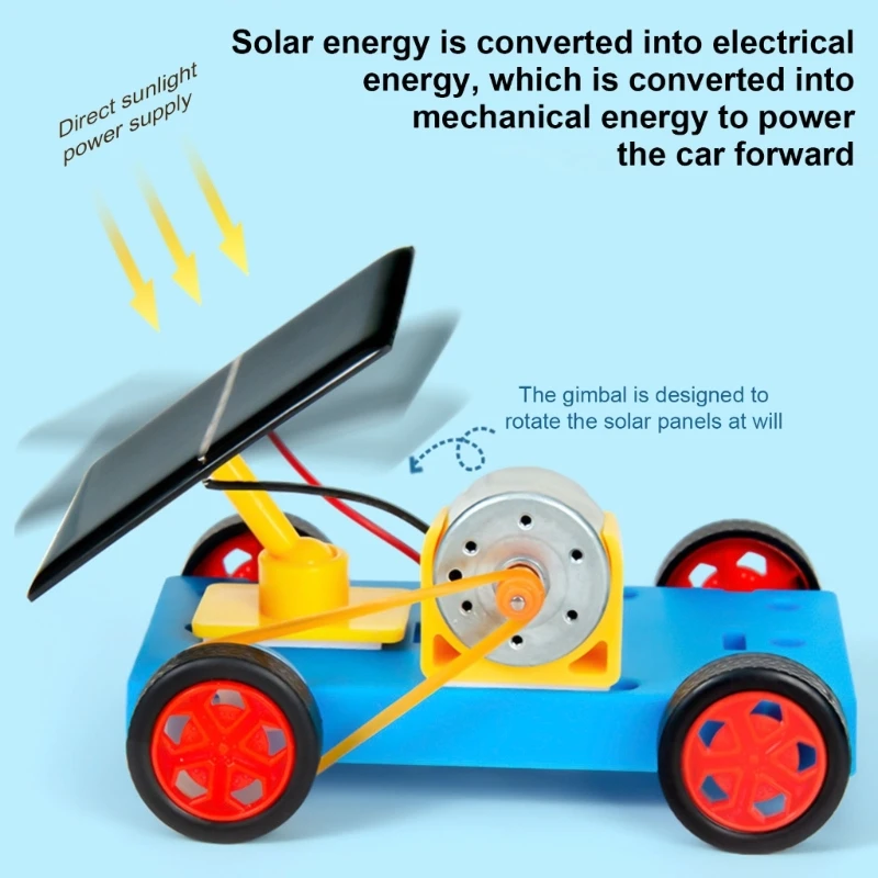 Sun Powered Car Model Assembly Toy STEM Science Toy for Kid Aged 8+, Building Science Experiment Engineering Set