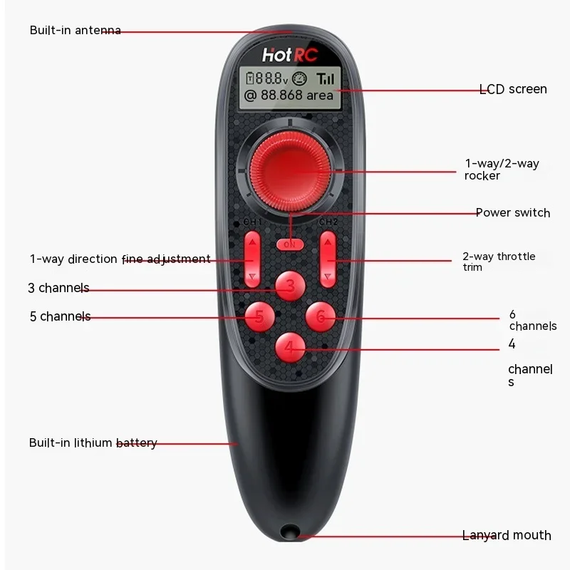 Hotrc Ds600 Remote Control 2.4g Six Channel Nesting Boat Mower With Constant Speed Voltage Signal Feedback