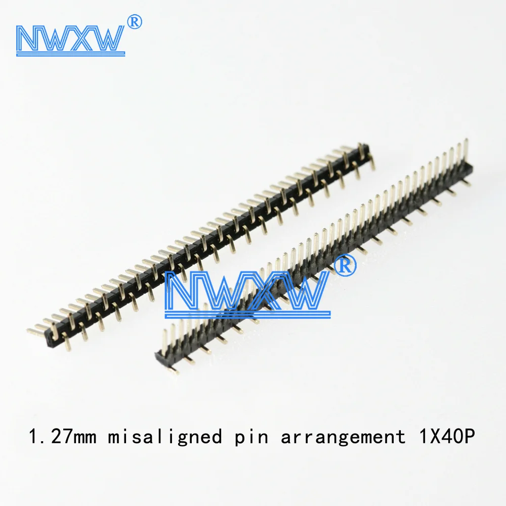 1.27mm misaligned pin arrangement 1X40P 1 * 50P single row vertical patch pin arrangement misaligned