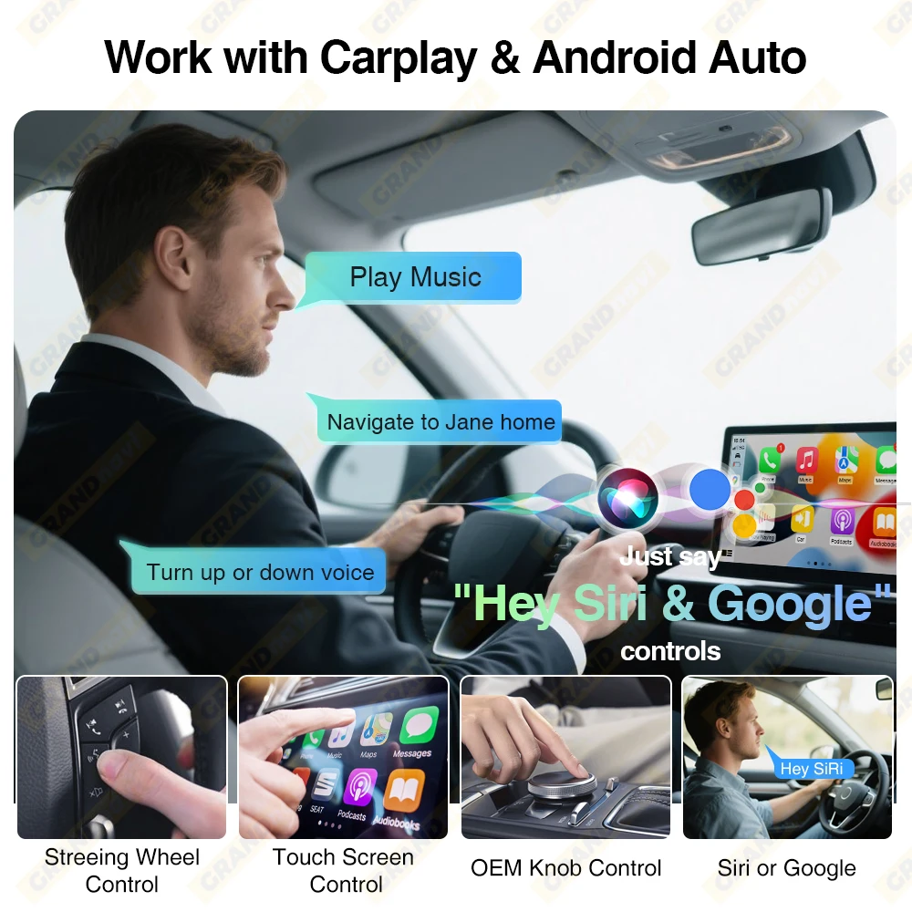 سلكي إلى لاسلكي CarPlay Android Auto 2 in1 محول صغير 5 جيجا هرتز WiFi5 مناسب لسيارات CarPlay/Android السلكية الأصلية بنسبة 98%