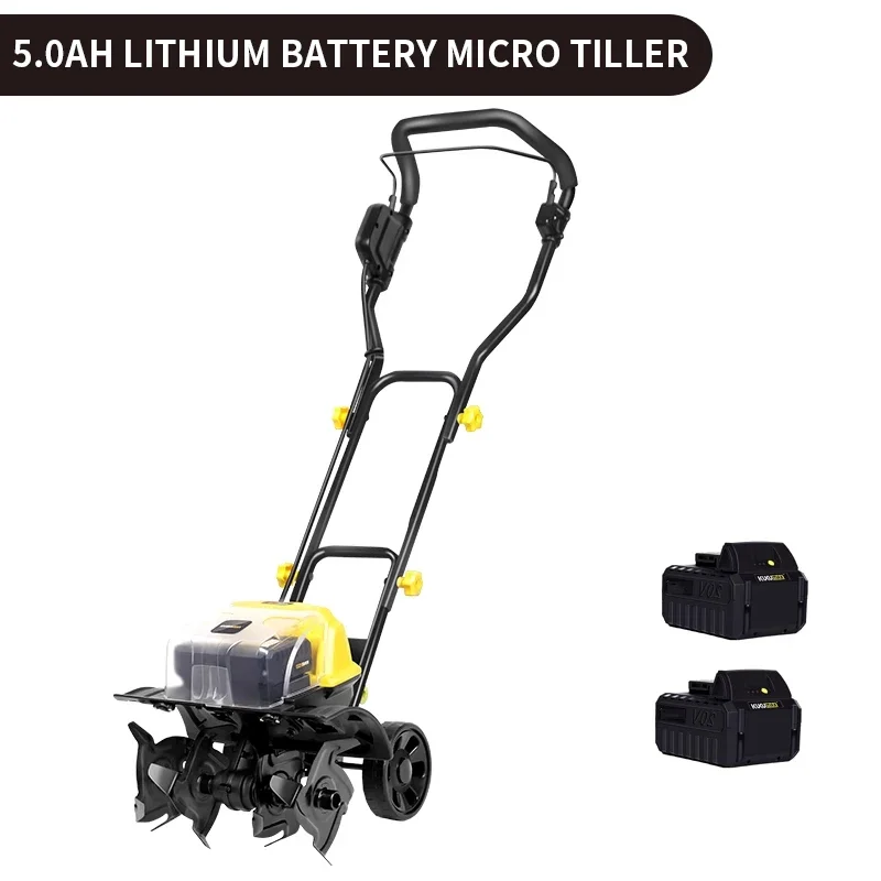 Rechargeable Lithium Electric Micro Tiller 40Ah 50Ah Battery Cultivator Small Garden Vegetable Plot Soil Loosener