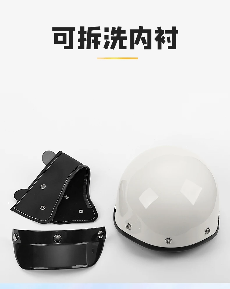 Retro Vintage Motorradhelm Roller Halbhelm Cruiser Prince Motorradhelm – Detail 5