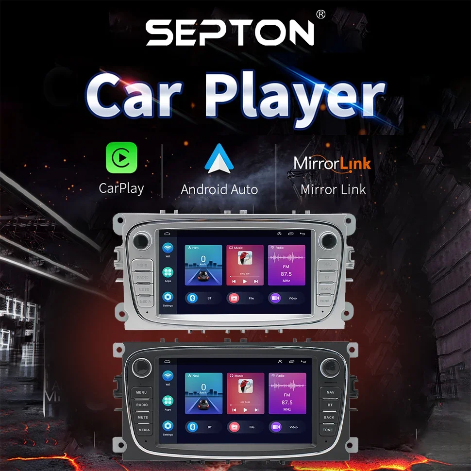 SEPTON Android12 Universal Car Radio for Ford Focus Mondeo C-MAX S-MAX Galaxy II Kuga Carplay GPS Multimedia Player Head Unit