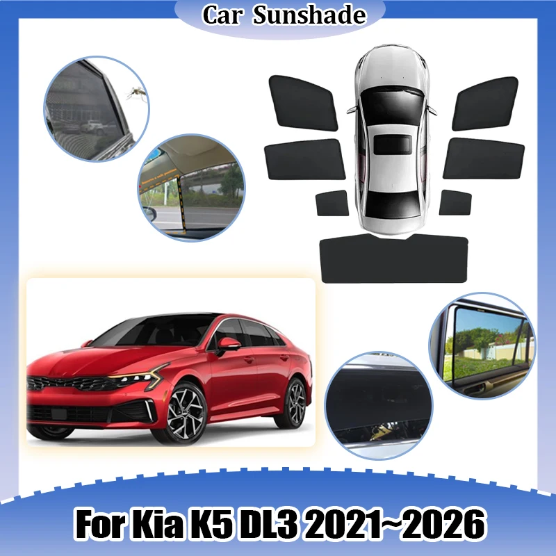 

Солнцезащитный козырек для Kia K5 DL3 2021-2026: дышащий, теплоизоляционный, с защитой от УФ-лучей, аксессуар для окон