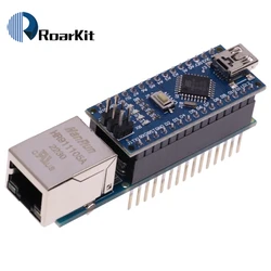 1pcs ENC28J60 Ethernet Shield V1.0 HR911105A For Arduino Kit + 1pcs Compatible CH340G Nano V3 3.0 RJ45 Webserver Module