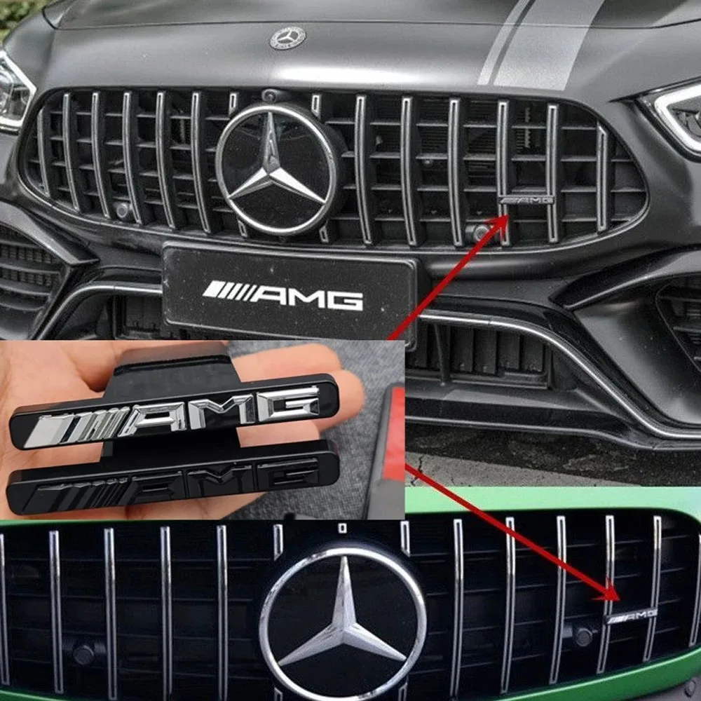 Emblema 3D in ABS per Griglia Mercedes-Benz AMG, Badge per GLC Classe G W204 W205 W212 W213 Modello GT, Adesivo Accessorio per Auto