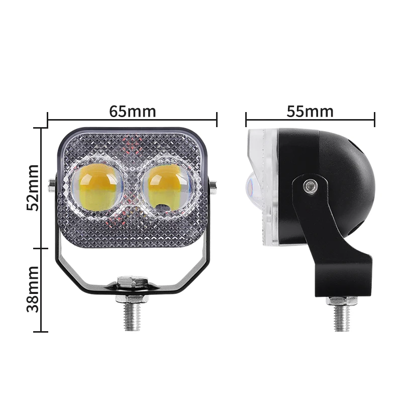 Motorcycle LED 10W Mini Driving Light Headlight Super Bright Spotlight Colorful Projector Work Fog Lamp for Off-Road  ATV Truck