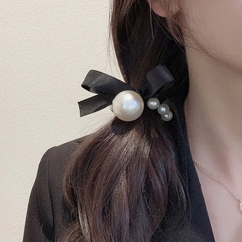 Korean Pearl Elastic Hair Tie Women Girls Ponytail Holders Rubber Band Fashion Scrunchies Elastic Hair Bands Headwear