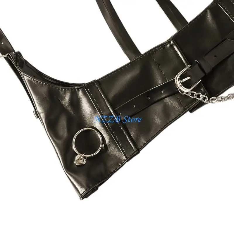 T21F Punk Underbust Riem voor Vrouwelijke Modieuze Body Corset Harnas Riem Tailleband Rollenspel Vrouwen Riem Kostuum