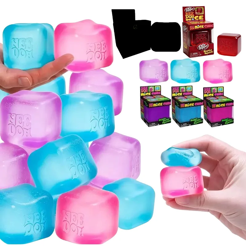 

Schylling Nee doh Nice Cube Sensory Squeeze Toy Fingertip Stress Relief Pinching Play Toy Blind Box Toys for Adults