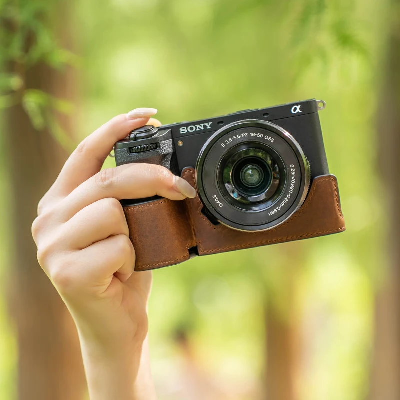 Handmade Leather Camera Protective Case for Sony A6700 Protective Case A6700 Retro Camera Case Leather Case