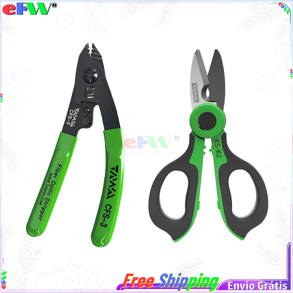 

Handheld TAWAA KS-K2 Fiber Optic Kevlar Scissors Fiber Optic Kevalr Cutter Stainless Steel Scissors With 3 Holes Fiber Stripper