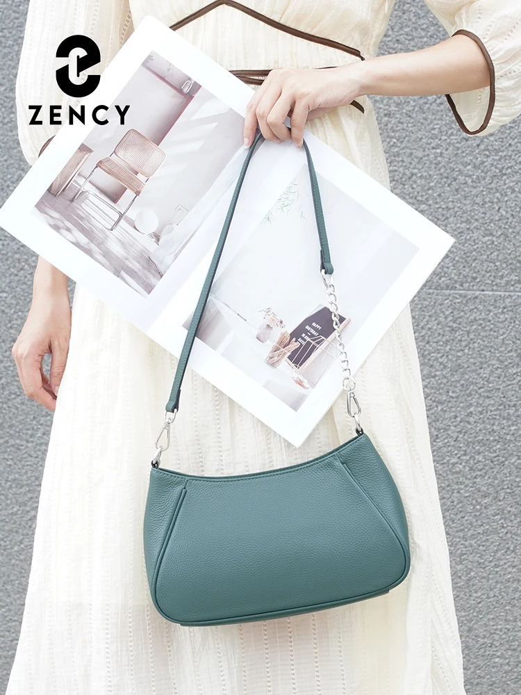 

Дизайнерская сумка Zency, женская сумка из натуральной кожи, модная сумка через плечо для поездок на работу, подарок для жены, любимой девушки