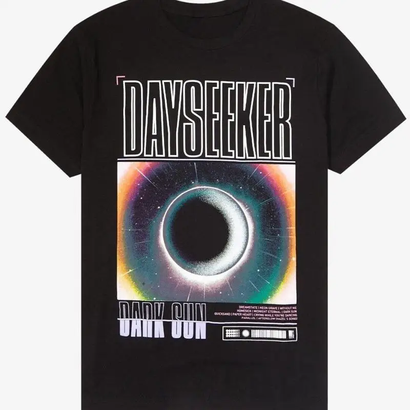 Vtg Dayseeker Band Dark Sun Album Хлопковая черная футболка AL627