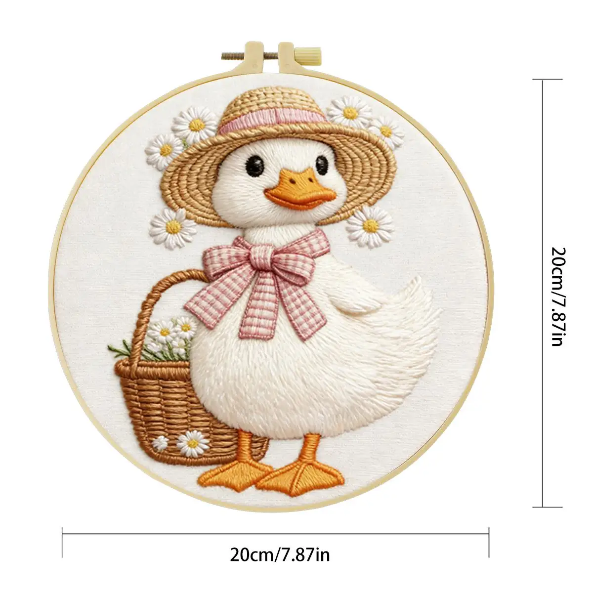 1 Stück 20X20CM/15X15CM 7,87/6,3 Zoll Enten-Stickerei-Starter-Kit DIY-Kit DIY-Stickerei-Set Handarbeiten Nadelkunst Heimdekoration – Detail 4
