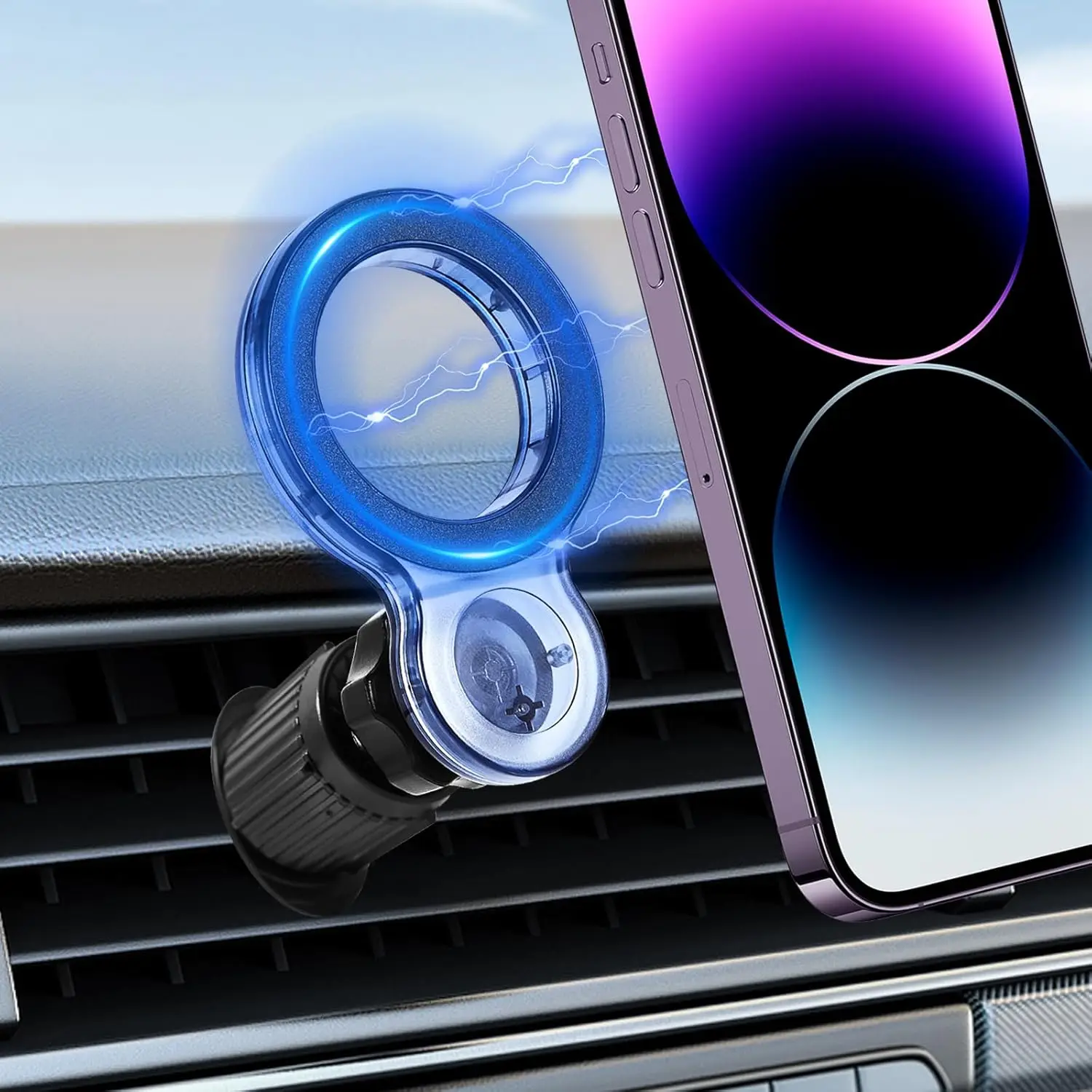 Magnetischer Handyhalter für Lüftungsschlitze im Auto – 360° °   Drehen Sie, freihändiges Design, universelle Kompatibilität der iPhone 12-17-Serie