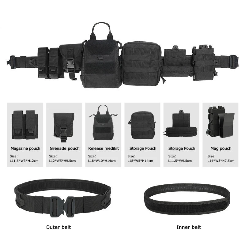 Imagem -03 - Multi-funcional Tactical Patrol Belt Destacável e Ajustável ao ar Livre Conjunto de Peças